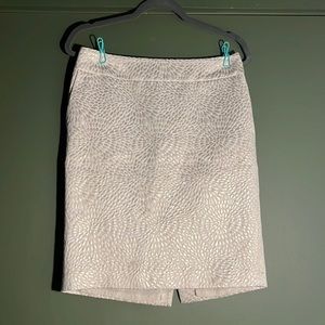 White Textured Pencil Skirt - Women's